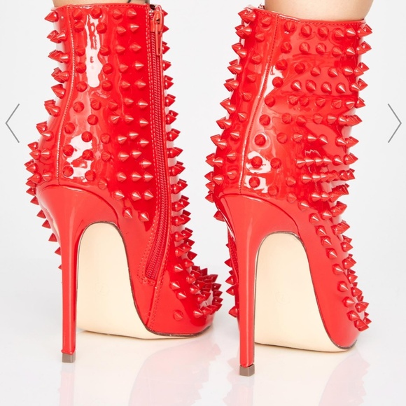 Dolls Kill Hellfire Spiked Booties - Picture 2 of 8